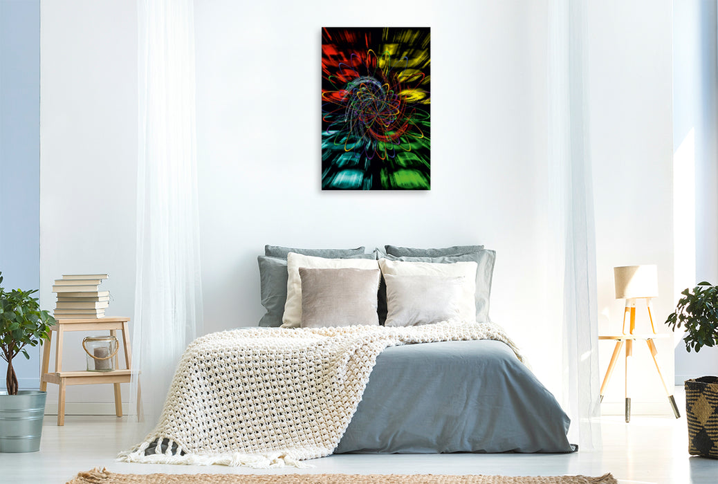 Premium Textil-Leinwand Premium Textil-Leinwand 80 cm x 120 cm  hoch Ein Motiv aus dem Kalender Regenbogenfarben magisch vereint