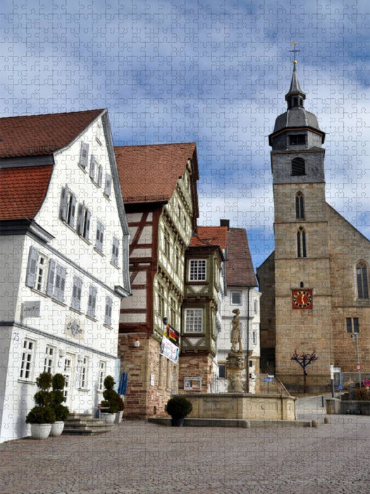Böblingen, Stadtkirche. Fotografie auf Leinwand von Nicola Furkert - CALVENDO Foto-Puzzle'