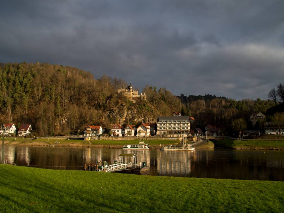 Fährübergang Rathen, Deutschland - CALVENDO Foto-Puzzle'