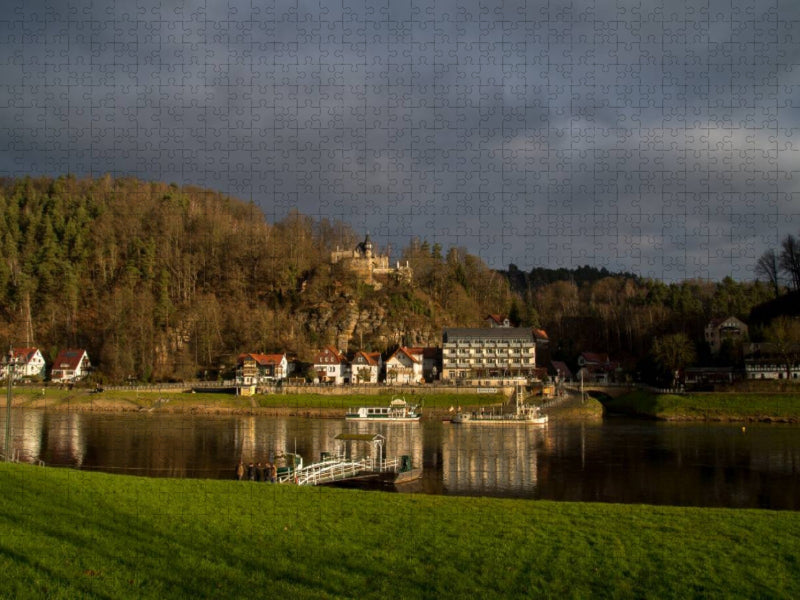 Fährübergang Rathen, Deutschland - CALVENDO Foto-Puzzle'