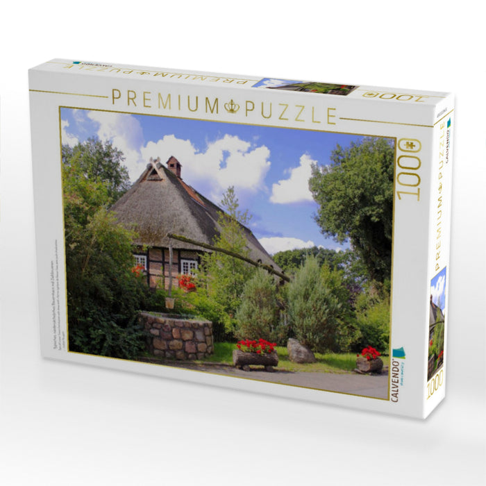 Typisches, niedersächsisches Bauernhaus mit Ziehbrunnen - CALVENDO Foto-Puzzle'