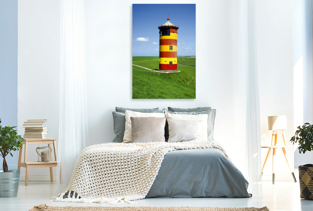 Premium Textil-Leinwand Premium Textil-Leinwand 80 cm x 120 cm  hoch Leuchtturm Pilsum