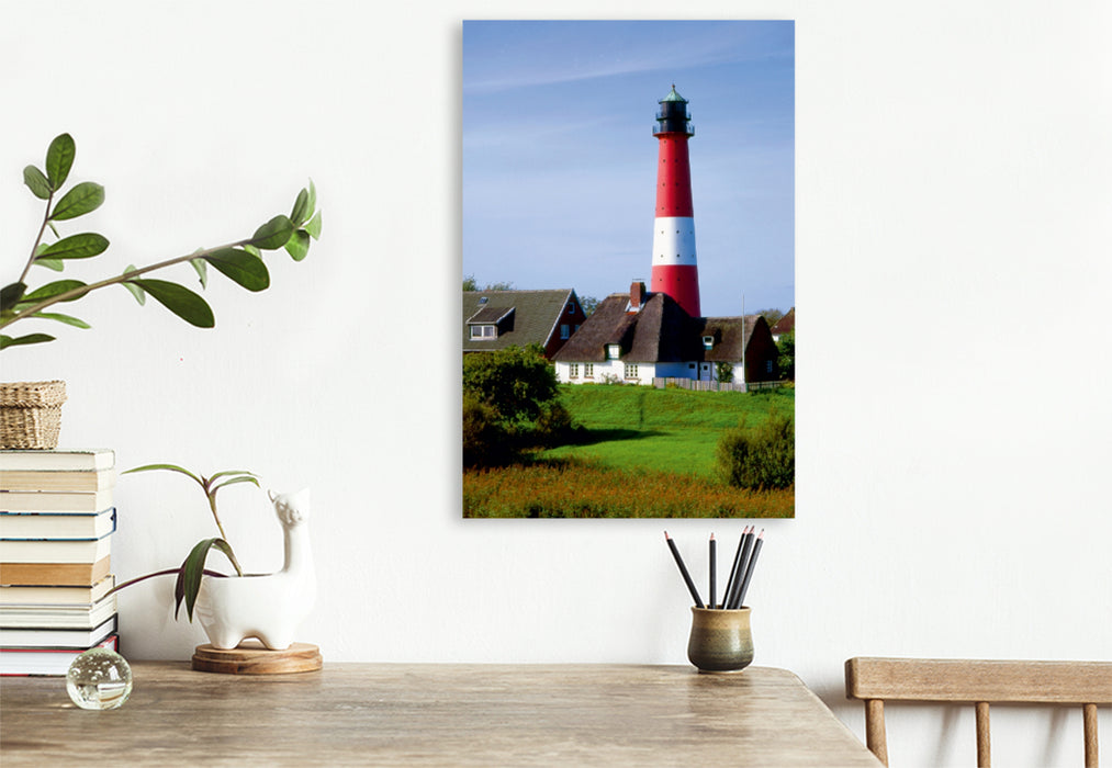 Toile textile haut de gamme Toile textile haut de gamme 50 cm x 75 cm de haut Lighthouse Island Pellworm 