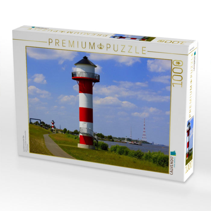 Leuchttürme an der Elbe - CALVENDO Foto-Puzzle'