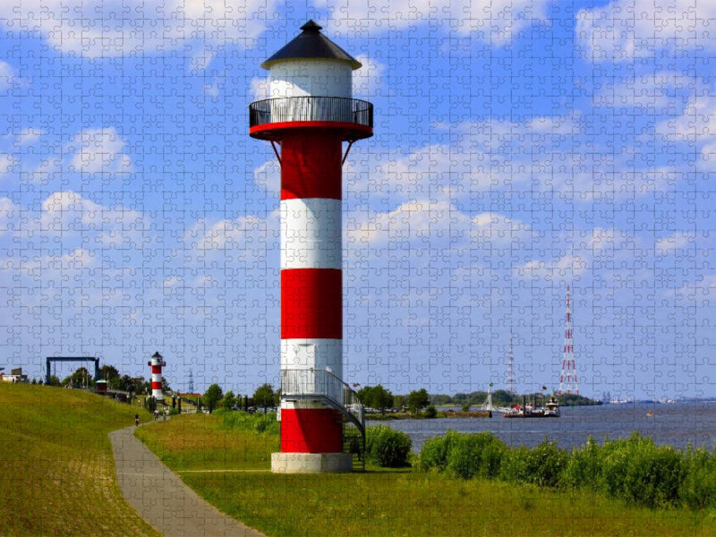 Leuchttürme an der Elbe - CALVENDO Foto-Puzzle'