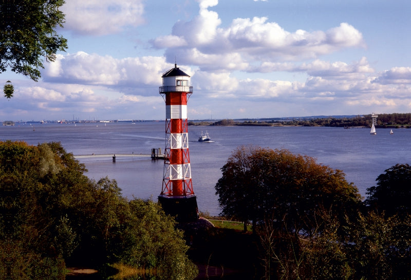Toile textile haut de gamme Toile textile haut de gamme 120 cm x 80 cm paysage Phare Wittenbergen, Elbe 