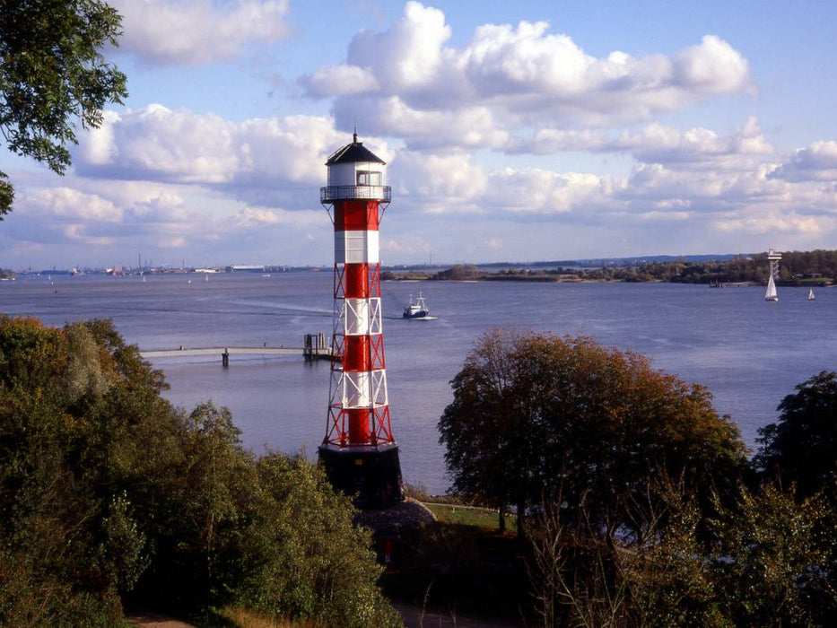 Leuchtturm Wittenbergen, Elbe - CALVENDO Foto-Puzzle'