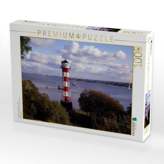 Leuchtturm Wittenbergen, Elbe - CALVENDO Foto-Puzzle'
