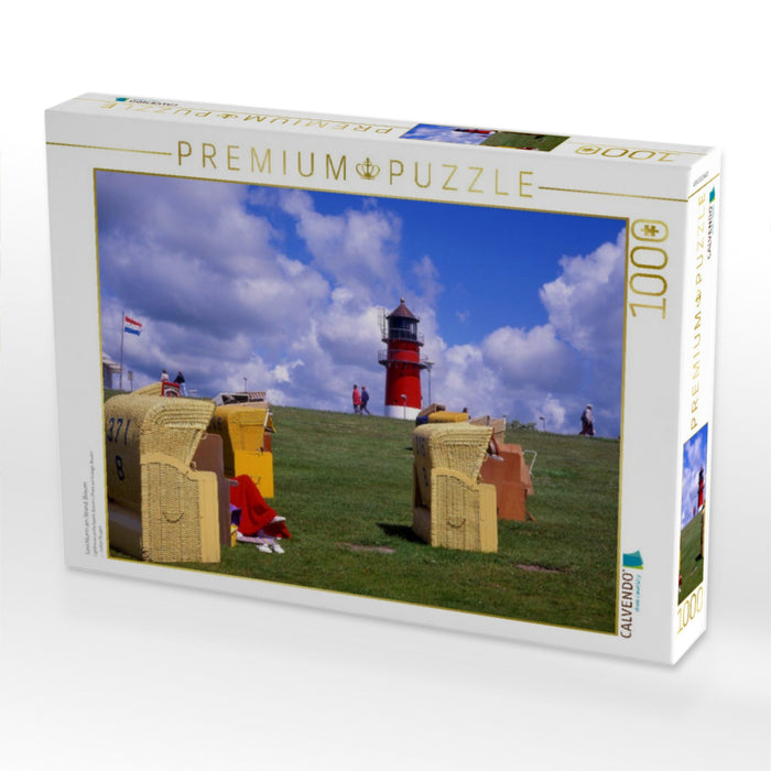 Leuchturm am Strand, Büsum - CALVENDO Foto-Puzzle'