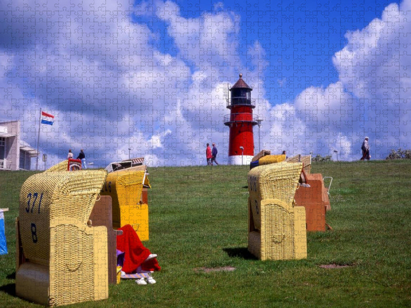 Leuchturm am Strand, Büsum - CALVENDO Foto-Puzzle'