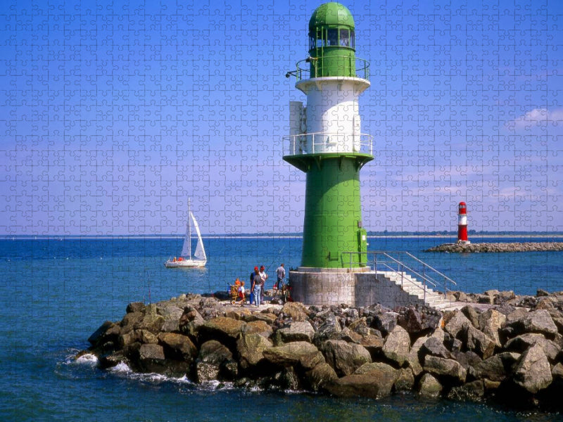 Leuchtturm Warnemünde - CALVENDO Foto-Puzzle'