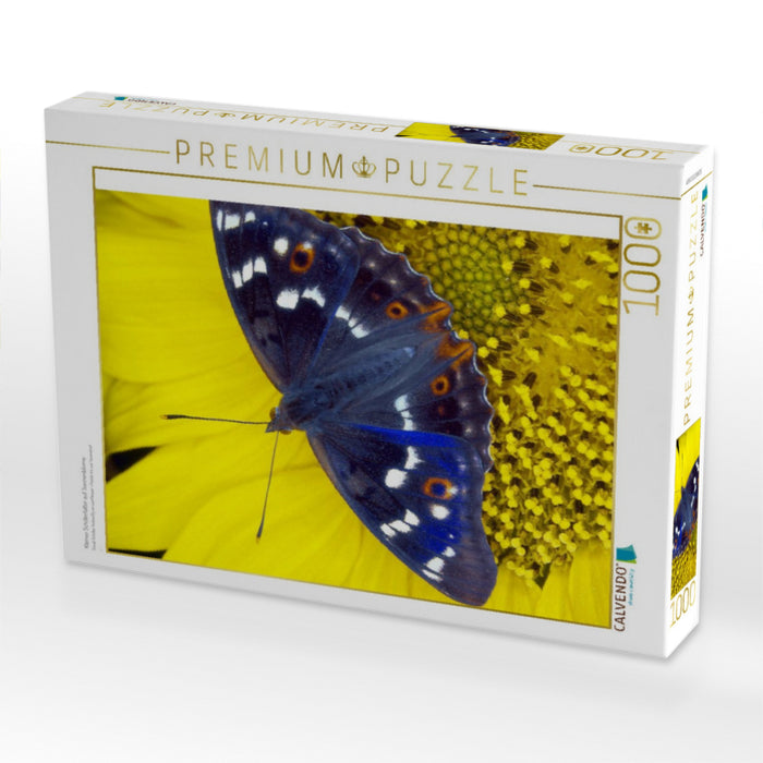 Kleiner Schillerfalter auf Sonnenblume - CALVENDO Foto-Puzzle'