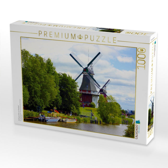 Zwillingsmühlen vor Greetsiel - CALVENDO Foto-Puzzle'