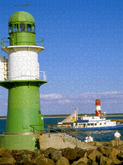 Leuchtturm Warnemünde - CALVENDO Foto-Puzzle'