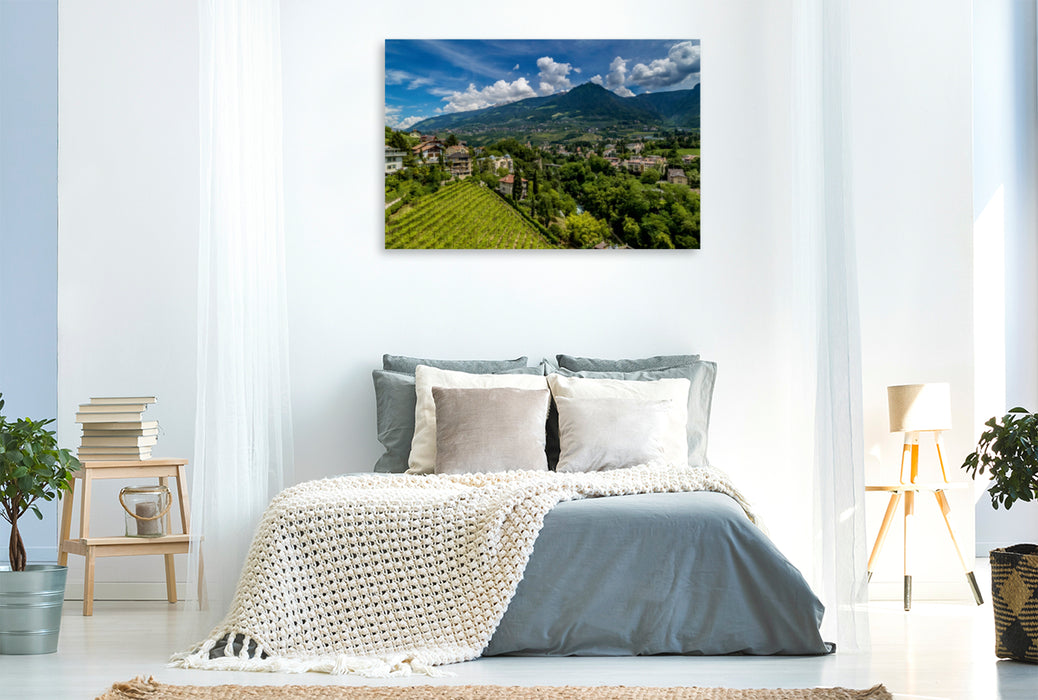 Premium Textil-Leinwand Premium Textil-Leinwand 120 cm x 80 cm quer MERAN Aussichten am Tappeinerweg