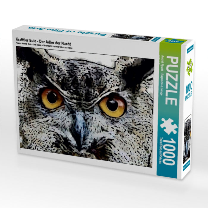 Krafttier Eule - Der Adler der Nacht 1000 Teile Puzzle quer - CALVENDO Foto-Puzzle'