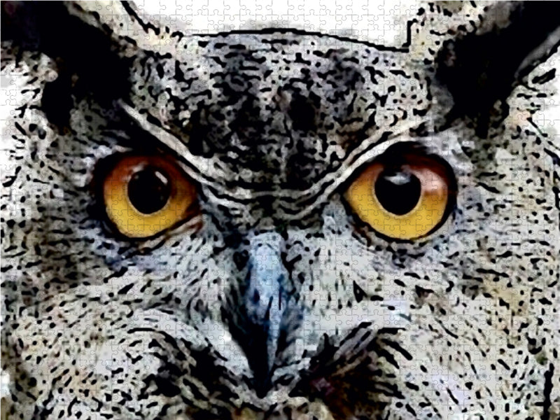 Krafttier Eule - Der Adler der Nacht 1000 Teile Puzzle quer - CALVENDO Foto-Puzzle'