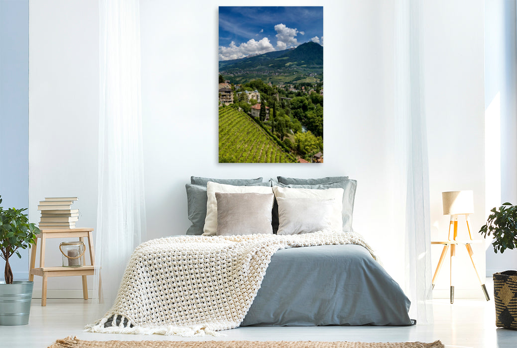 Premium Textil-Leinwand Premium Textil-Leinwand 80 cm x 120 cm  hoch MERAN Aussichten am Tappeinerweg