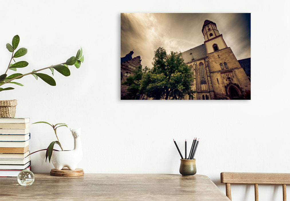 Toile textile haut de gamme Toile textile haut de gamme 120 cm x 80 cm paysage Thomaskirche 