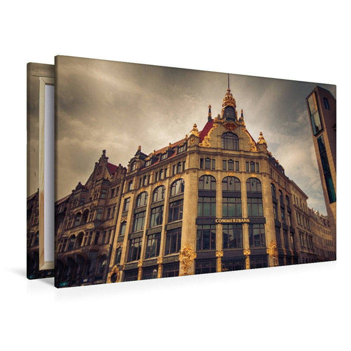 Toile textile haut de gamme Toile textile haut de gamme 120 cm x 80 cm sur la façade de la Commerzbank 