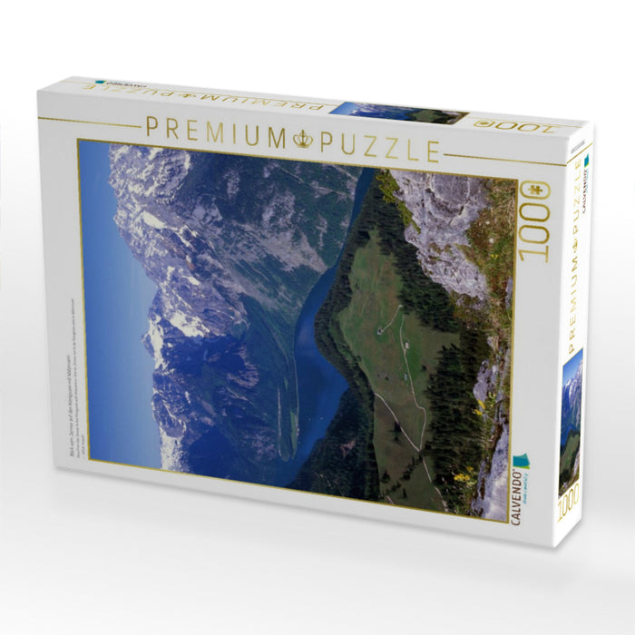 Blick vom Jenner auf den Königssee mit Watzmann - CALVENDO Foto-Puzzle'