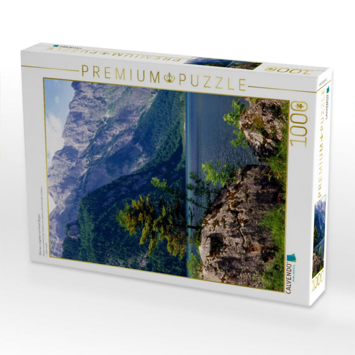 Obersee, umgeben von hohen Bergen - CALVENDO Foto-Puzzle'