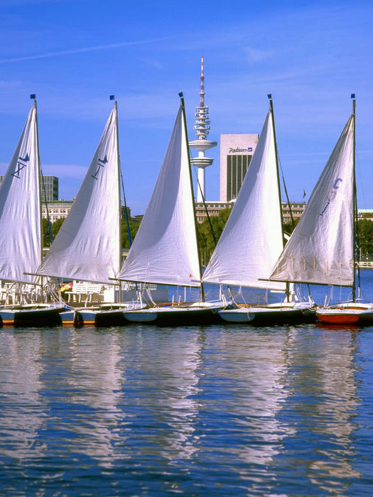 Segelboote auf der Binnenalster - CALVENDO Foto-Puzzle'