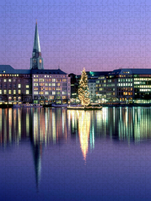Die Binnenalster zur Weihnachtszeit - CALVENDO Foto-Puzzle'