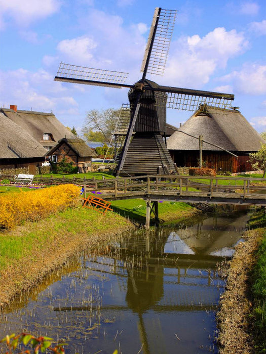 Schöpfwindmühle in Vier- und Marschland - CALVENDO Foto-Puzzle'