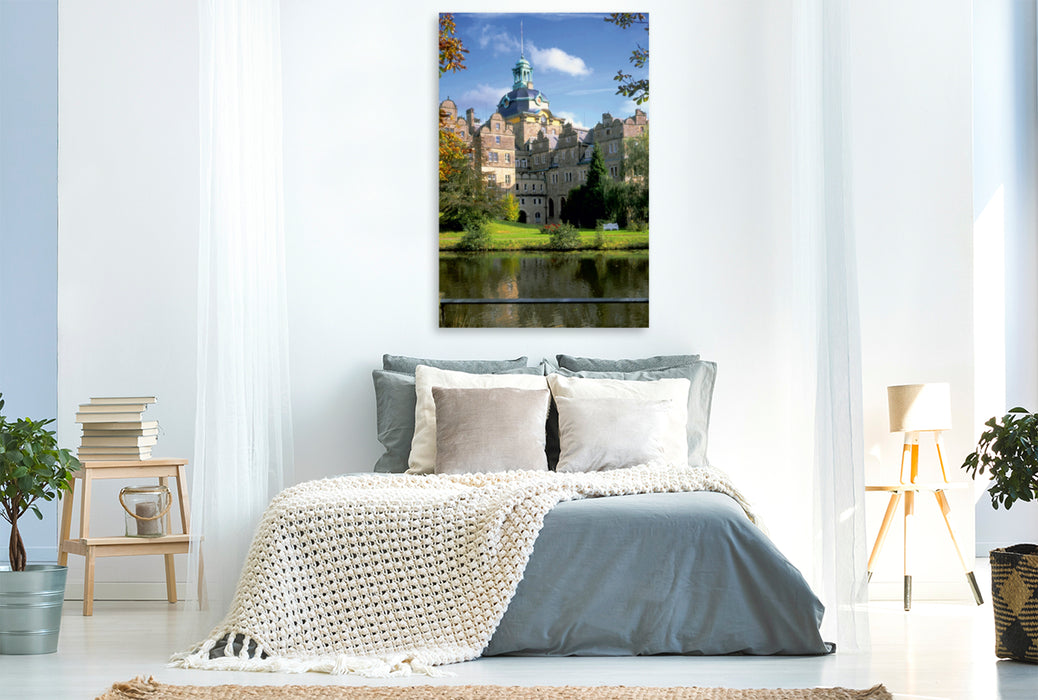 Premium Textil-Leinwand Premium Textil-Leinwand 80 cm x 120 cm  hoch Schloss Bückeburg im Weserbergland