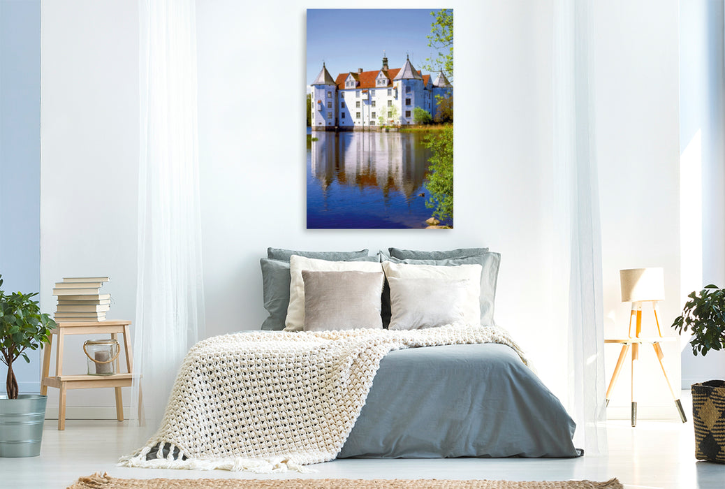 Premium Textil-Leinwand Premium Textil-Leinwand 80 cm x 120 cm  hoch Schloss Glücksburg, Schleswig-Holstein