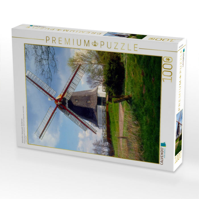 Windmühle in Worpswede, Teufelsmoor - CALVENDO Foto-Puzzle'