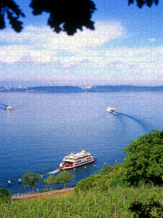 Fährschiffe von Meersburg nach Konstanz - CALVENDO Foto-Puzzle'