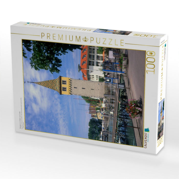 Mangturm im Hafen von Lindau - CALVENDO Foto-Puzzle'