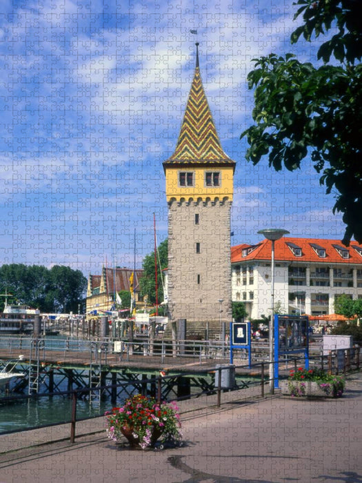 Mangturm im Hafen von Lindau - CALVENDO Foto-Puzzle'