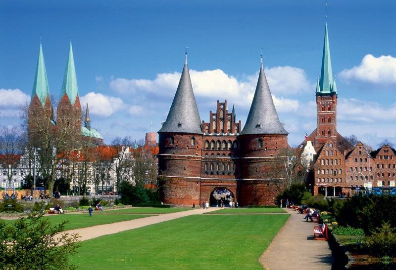 Premium Textil-Leinwand Hansestadt Lübeck