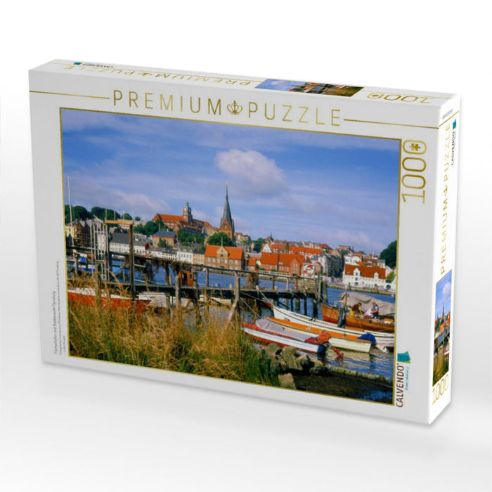 Fischerhafen und Stadtansicht Flensburg - CALVENDO Foto-Puzzle'