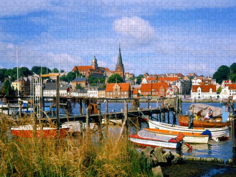 Fischerhafen und Stadtansicht Flensburg - CALVENDO Foto-Puzzle'