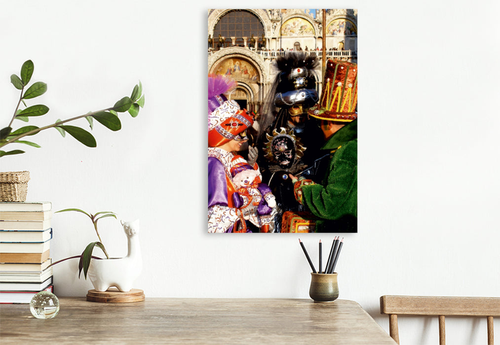 Premium Textil-Leinwand Premium Textil-Leinwand 50 cm x 75 cm hoch Ein Motiv aus dem Kalender Masken der Sehnsucht - Karneval in Venedig