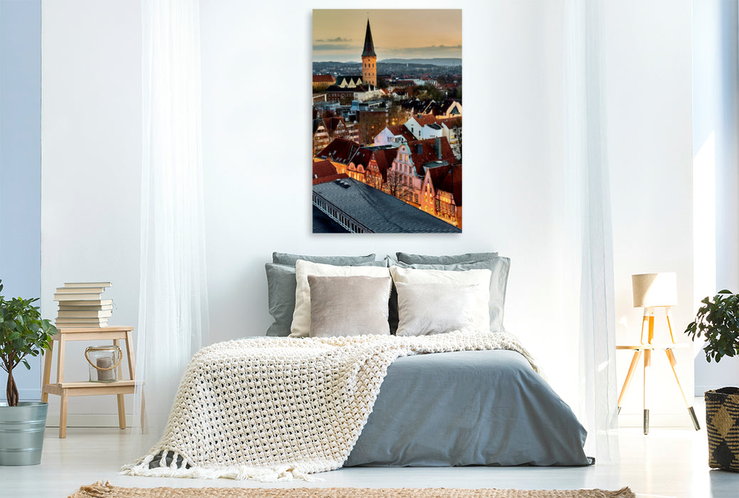 Premium Textil-Leinwand Premium Textil-Leinwand 80 cm x 120 cm  hoch Stadtübersicht Osnabrück