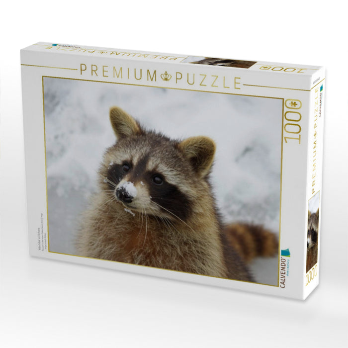 Waschbär im Schnee - CALVENDO Foto-Puzzle'
