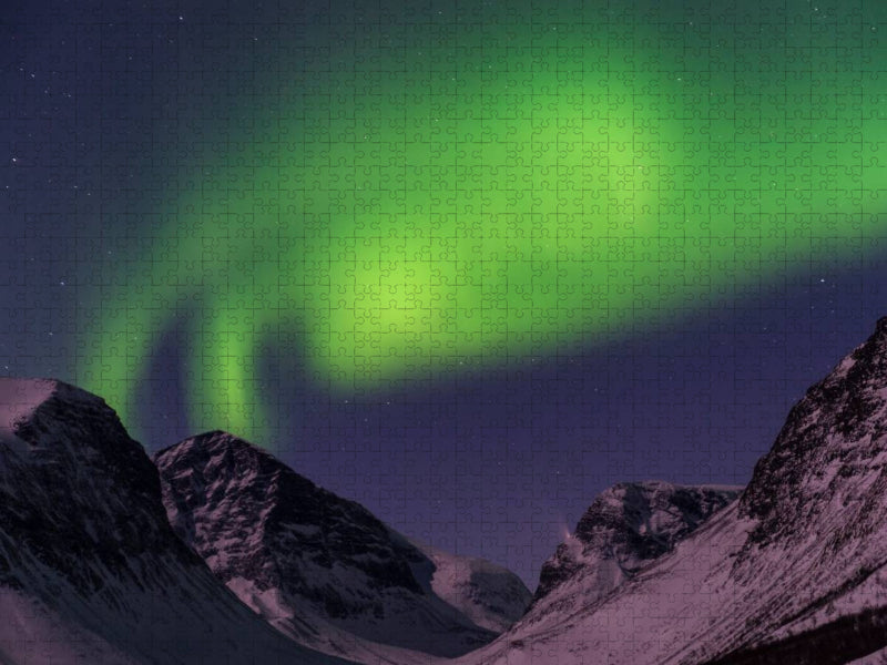 Nordlicht uind Mondenschein - CALVENDO Foto-Puzzle'