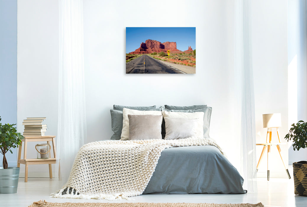 Premium Textil-Leinwand Premium Textil-Leinwand 120 cm x 80 cm quer Auf dem Weg zum Monument Valley