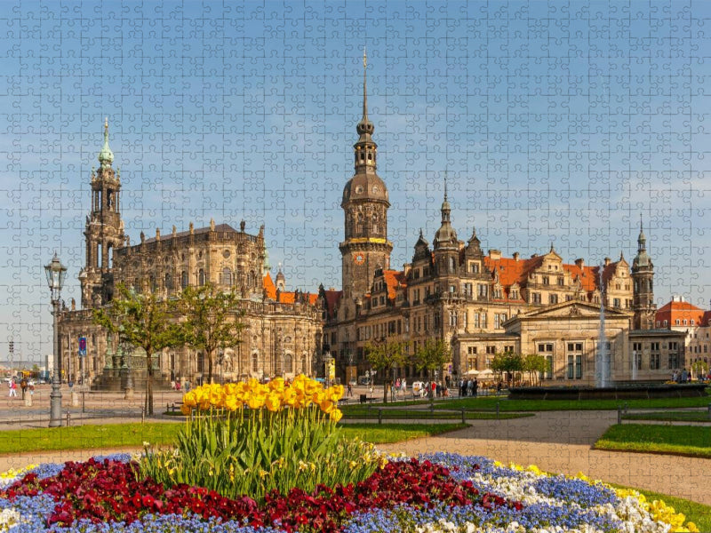 Hofkirche und Residenzschloss Dresden - CALVENDO Foto-Puzzle'