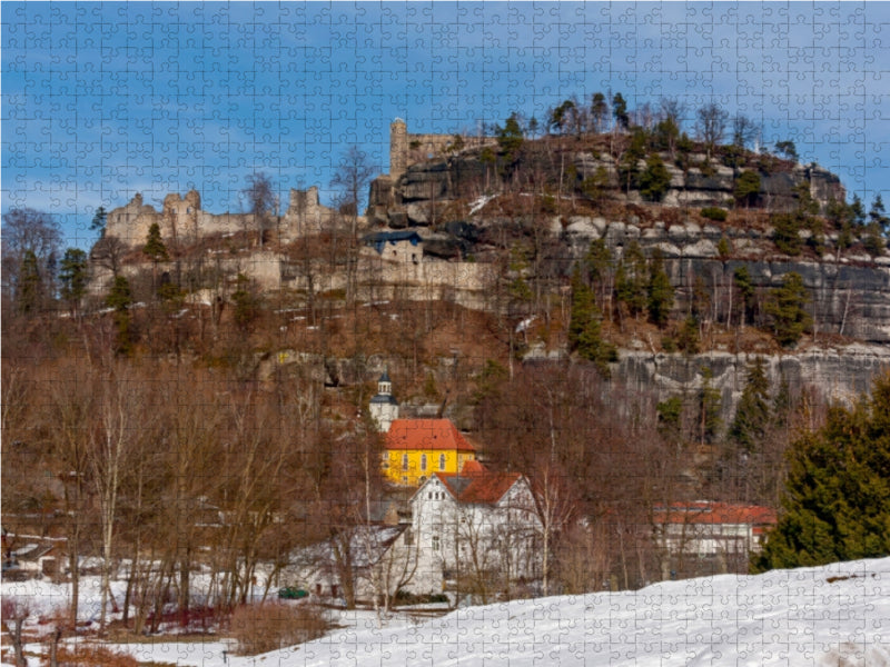 Berg Oybin mit Klosterruine 1000 Teile Puzzle quer - CALVENDO Foto-Puzzle'