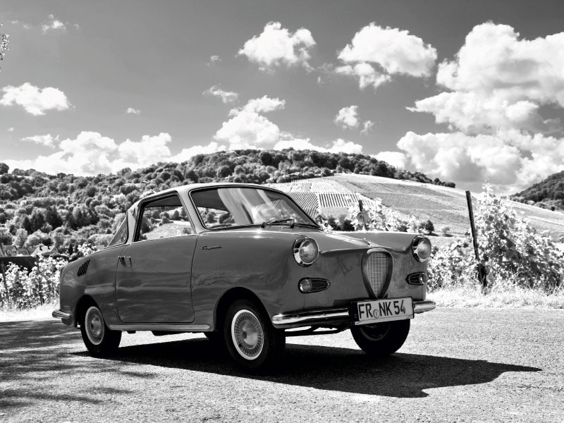 Ein Motiv aus dem Kalender Goggomobil Coupè 250 TS in schwarzweiss 1000 Teile Puzzle quer - CALVENDO Foto-Puzzle'