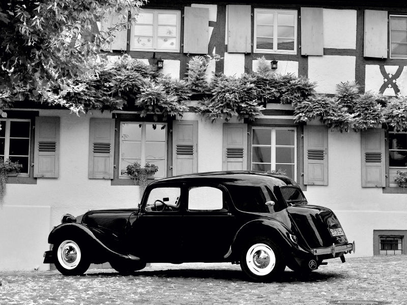 Ein Motiv aus dem Kalender Citroën 11 CV Traction Avant in schwarzweiss 1000 Teile Puzzle quer - CALVENDO Foto-Puzzle'