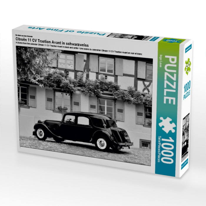 Ein Motiv aus dem Kalender Citroën 11 CV Traction Avant in schwarzweiss 1000 Teile Puzzle quer - CALVENDO Foto-Puzzle'