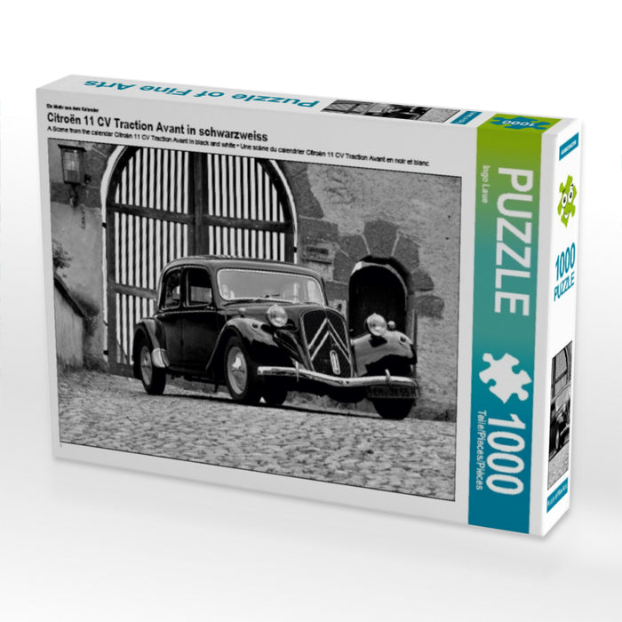 Ein Motiv aus dem Kalender Citroën 11 CV Traction Avant in schwarzweiss 1000 Teile Puzzle quer - CALVENDO Foto-Puzzle'