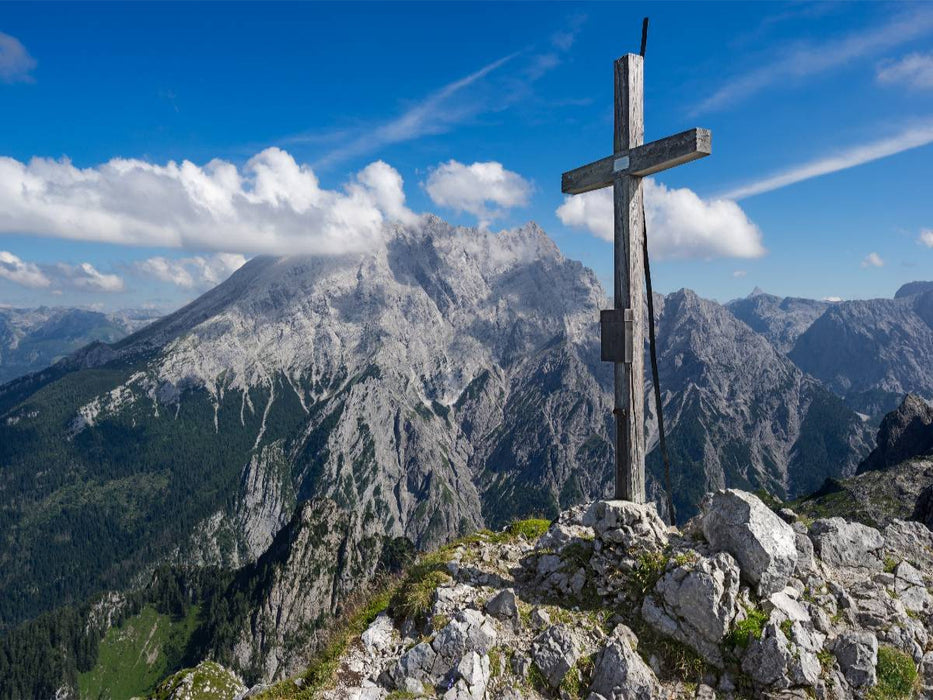 Gipfelkreuz vor Watzmann - CALVENDO Foto-Puzzle'